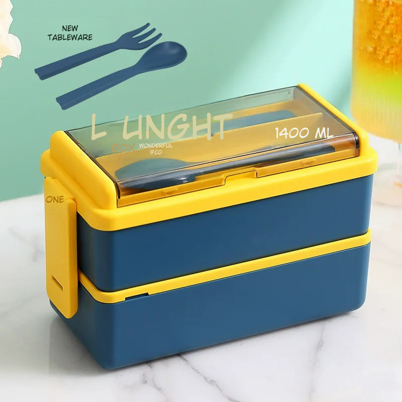 Portable Double-Layer Compartment Bento Box