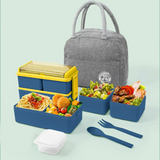 Portable Double-Layer Compartment Bento Box