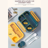 Heating Multi-Compartment Lunch Box With Fork Spoon