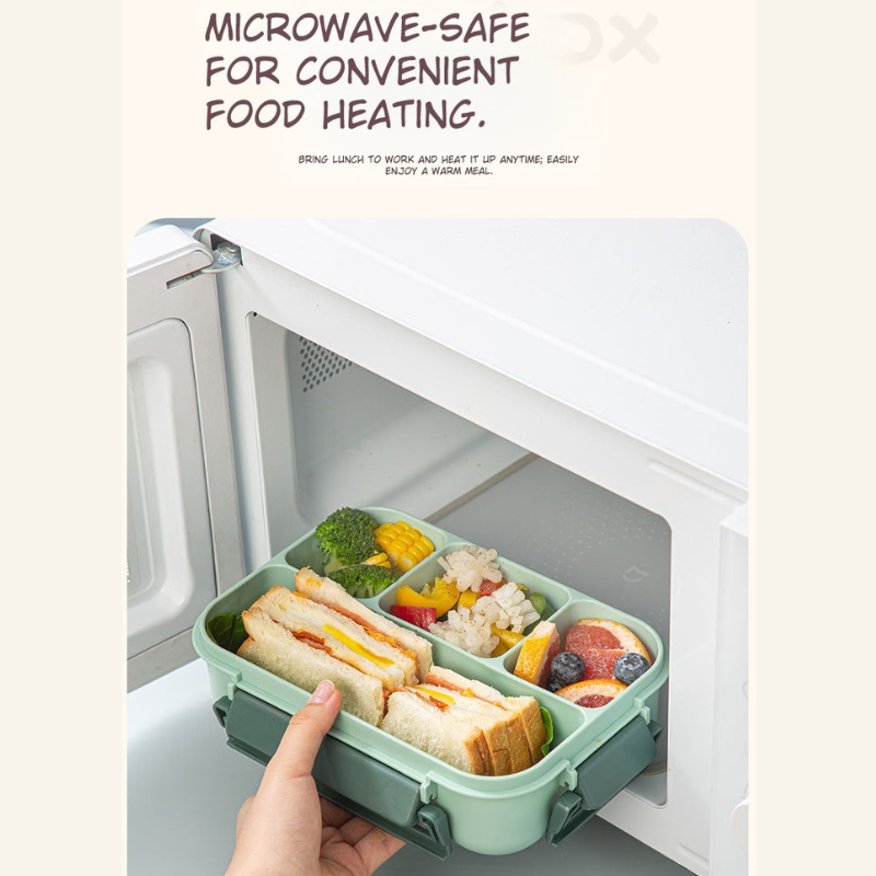 Heating Multi-Compartment Lunch Box With Fork Spoon