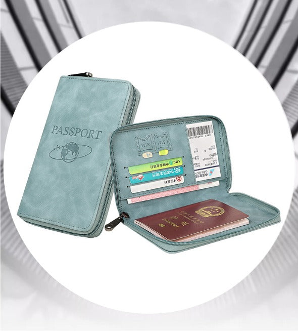 RFID Blocking Zippered Passport Organizer