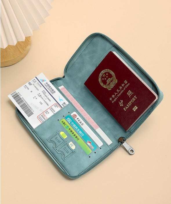 RFID Blocking Zippered Passport Organizer