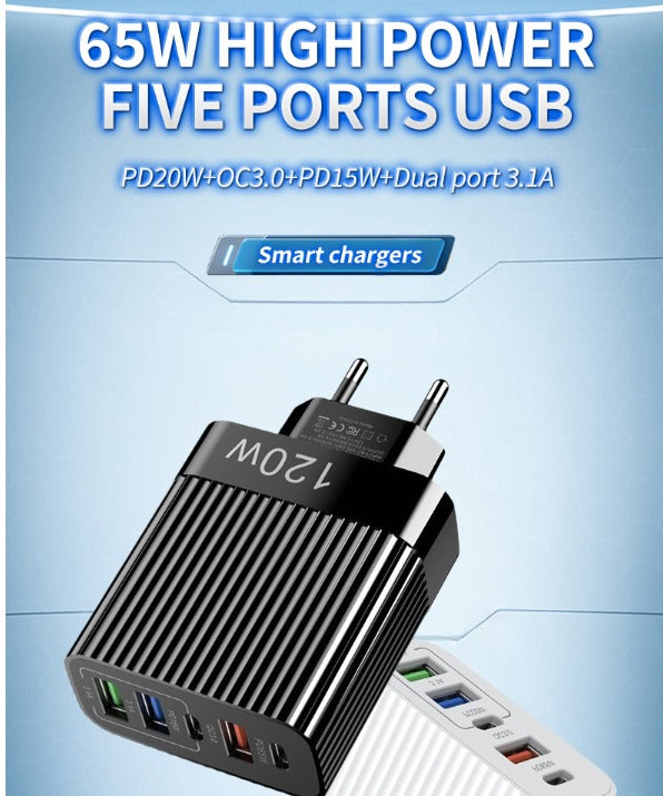 5 in 1 USB-C Multi-Port Fast Charging Adapter