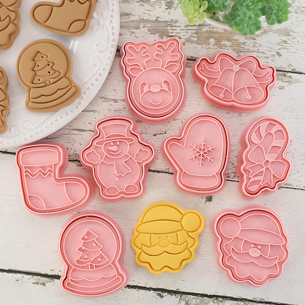 8 Pcs/Set Christmas Cookie Cutters Biscuit Mould Baking Mould