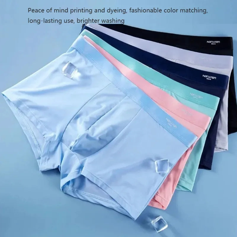 Men's Pure Ice Silk Antibacterial Ultrathin Underwear(set of 4)