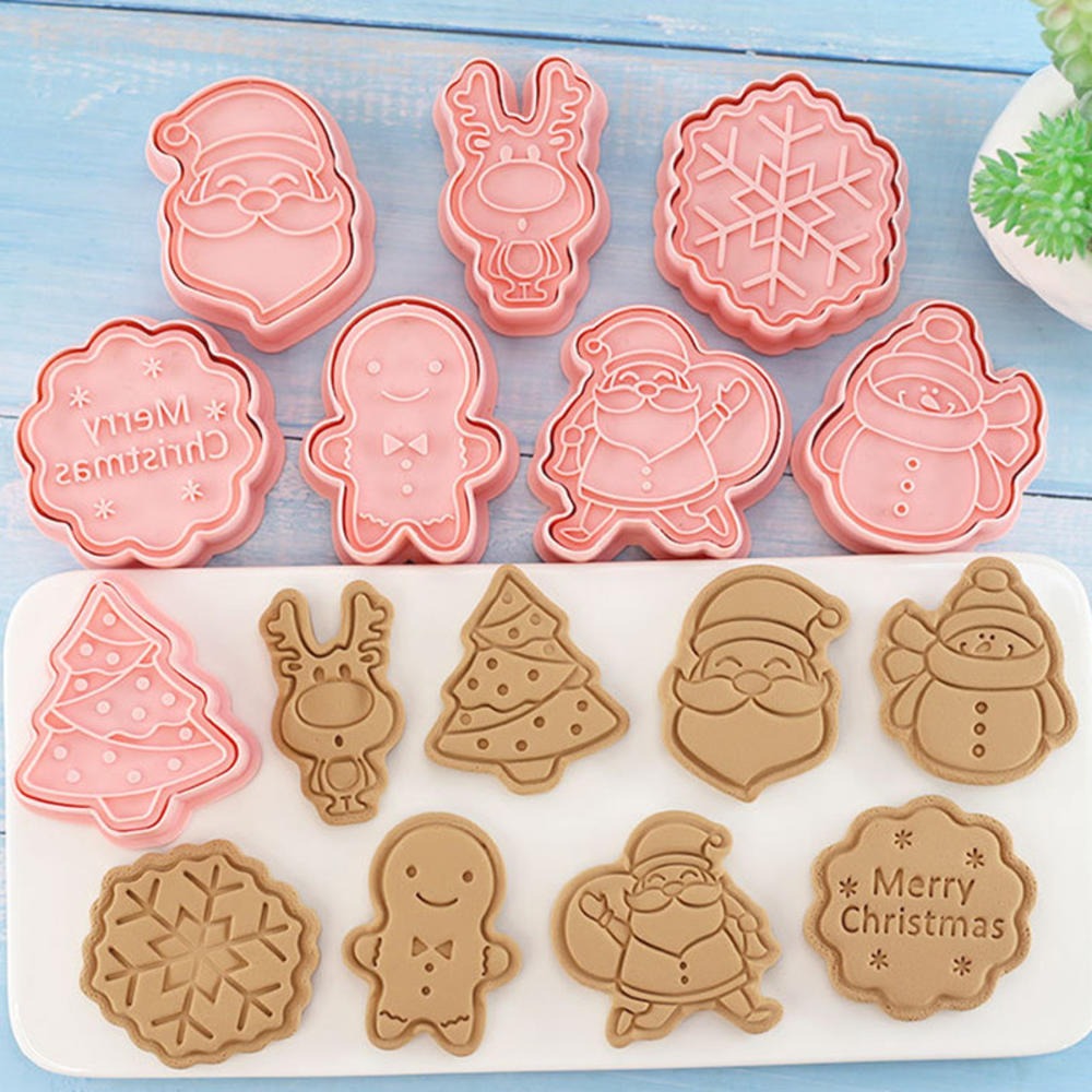 8 Pcs/Set Christmas Cookie Cutters Biscuit Mould Baking Mould