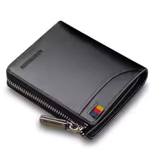 BABAOCARY Men's Short Zipper Wallet with Coin Pocket