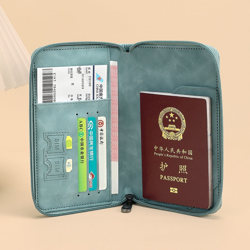 RFID Blocking Zippered Passport Organizer