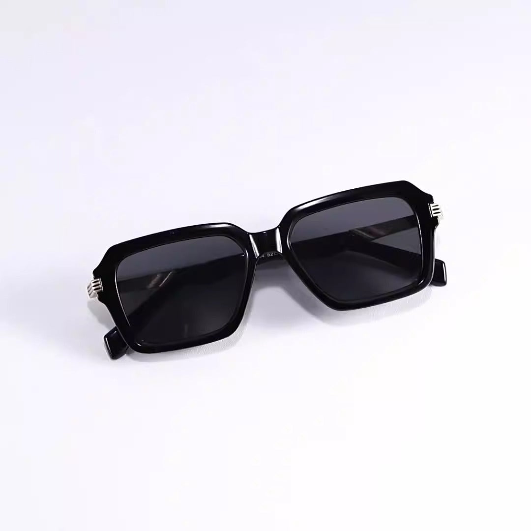Retro Double Beam Square Frame Sunglasses