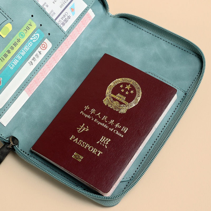RFID Blocking Zippered Passport Organizer