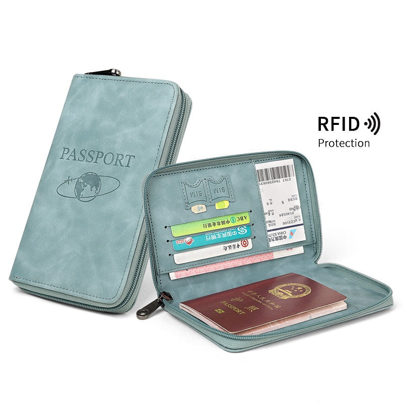 RFID Blocking Zippered Passport Organizer