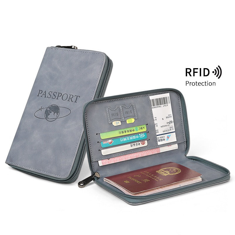 RFID Blocking Zippered Passport Organizer