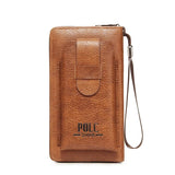 Men's Long Zipper Clutch Wallet with Large Capacity