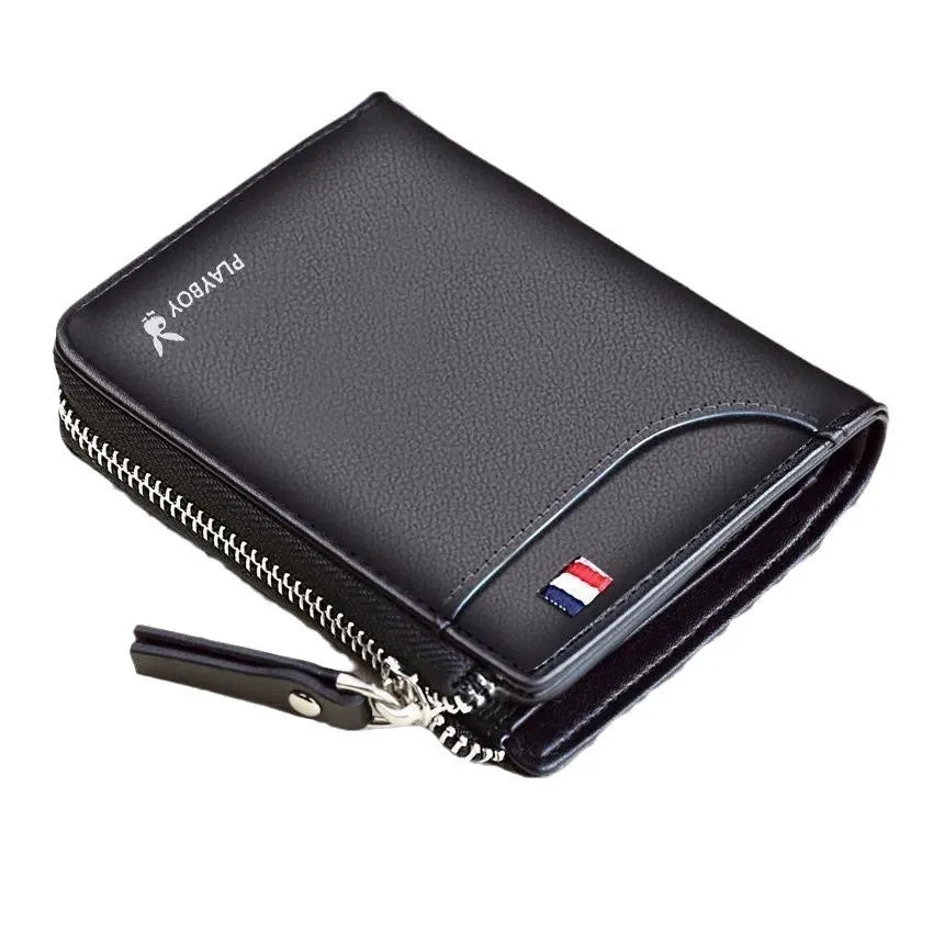 BABAOCARY Men's Short Zipper Wallet with Coin Pocket