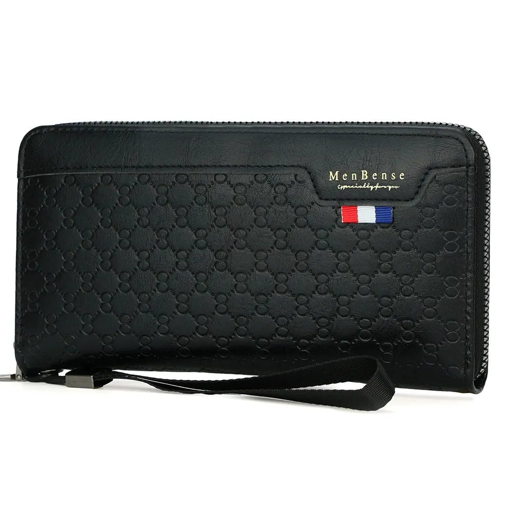 Men's Fashionable Zipper Wallet with Handheld Design