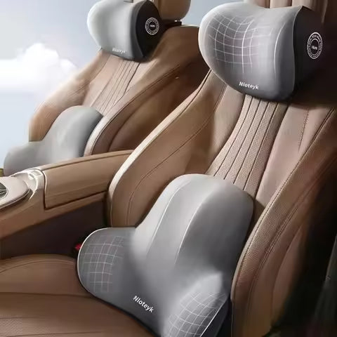 Comfortable Car Headrest Lumbar Pillow Set