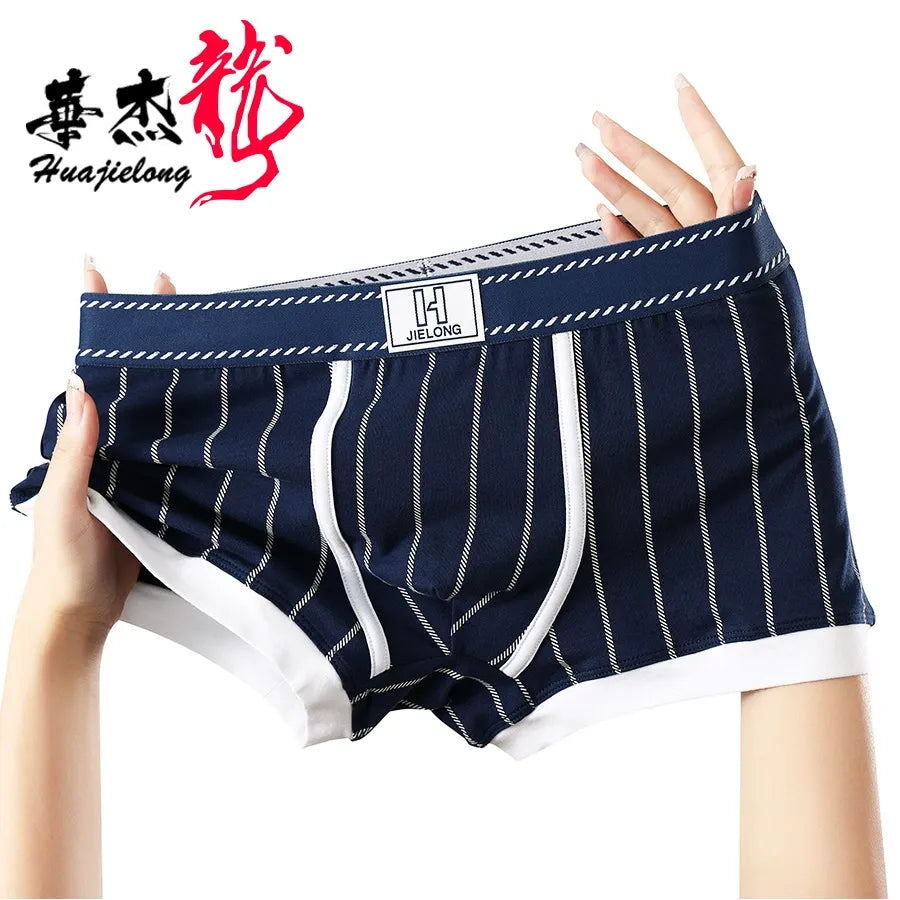 New Striped Cotton Boxer Briefs( Set of 03)