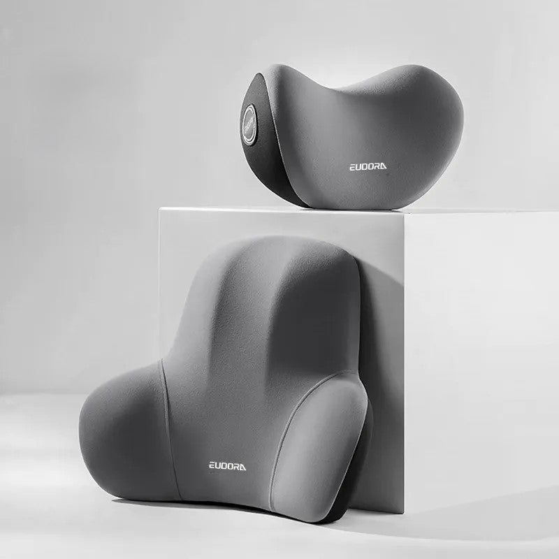 Comfortable Car Headrest Lumbar Pillow Set