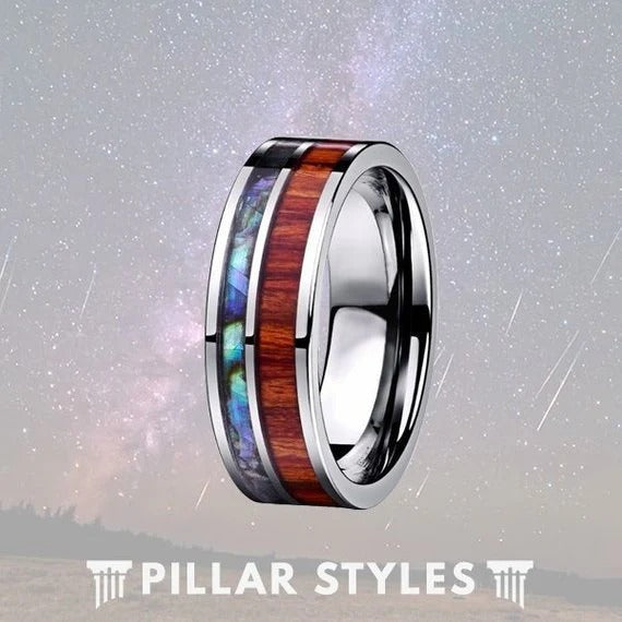 Mens Wood Grain Fashion Ring