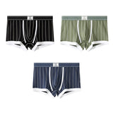 New Striped Cotton Boxer Briefs( Set of 03)