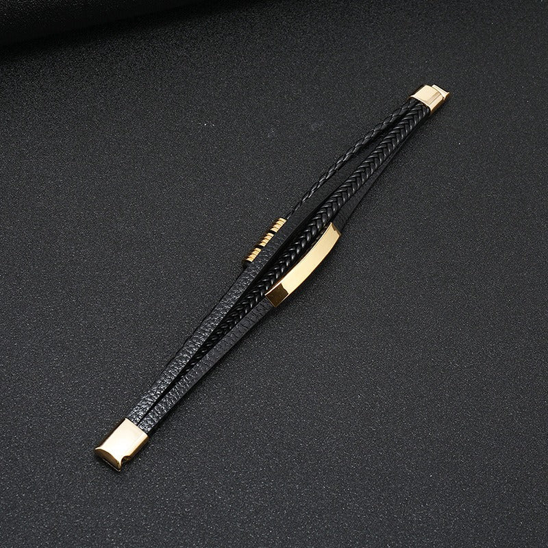 Boho Themed Multi-Layer Leather Wristband