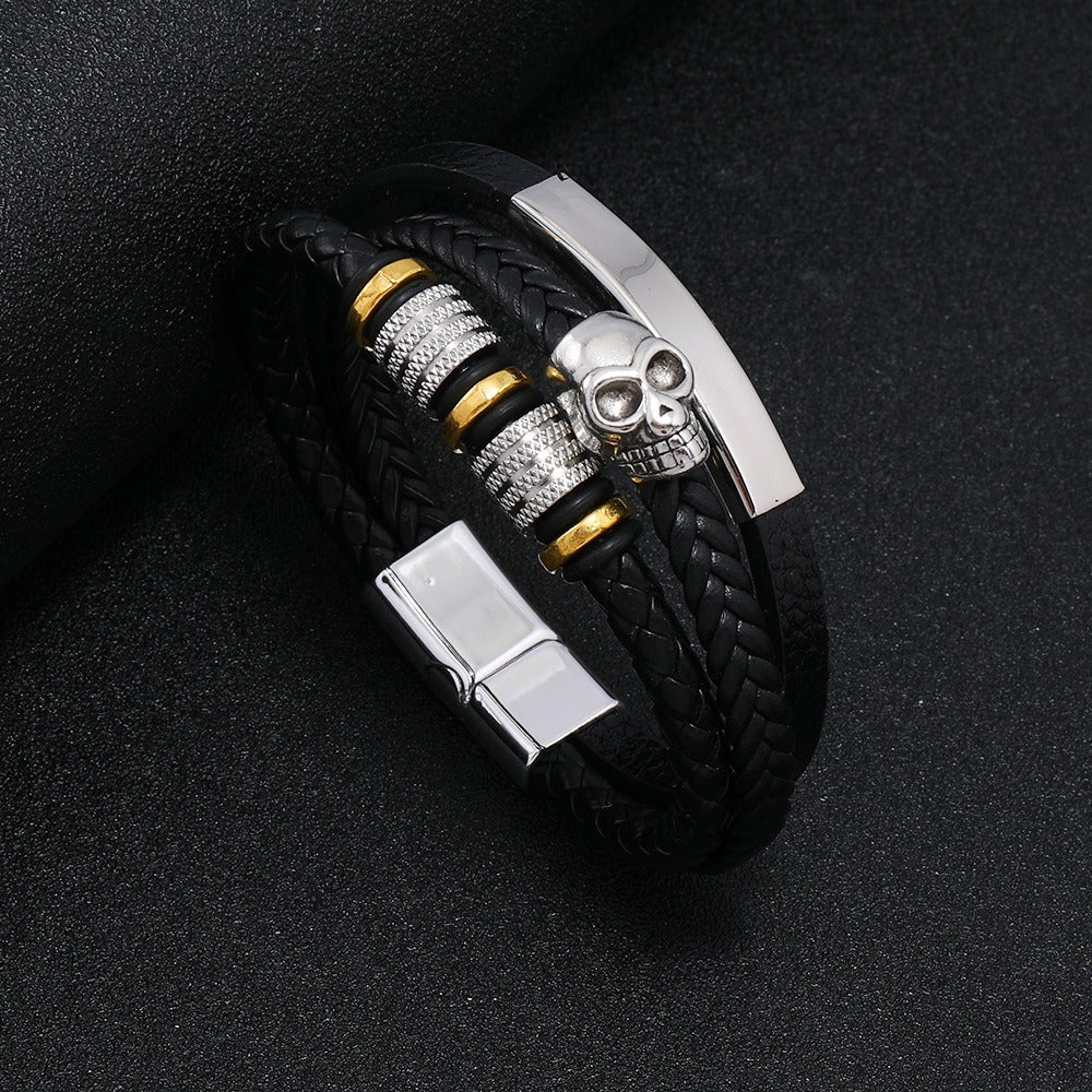 Classic Braided Genuine Leather Wristband