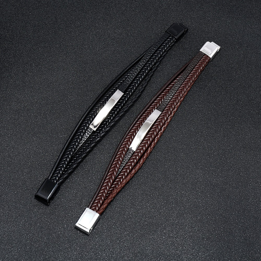 Multi-Layer Braided Men's Leather Bracelet