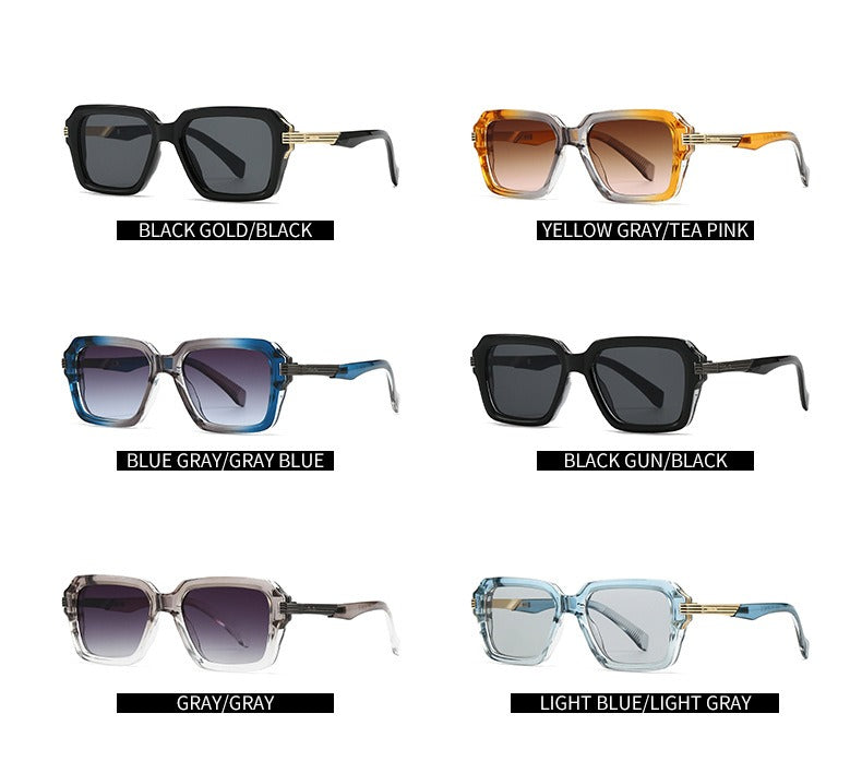 Retro Double Beam Square Frame Sunglasses