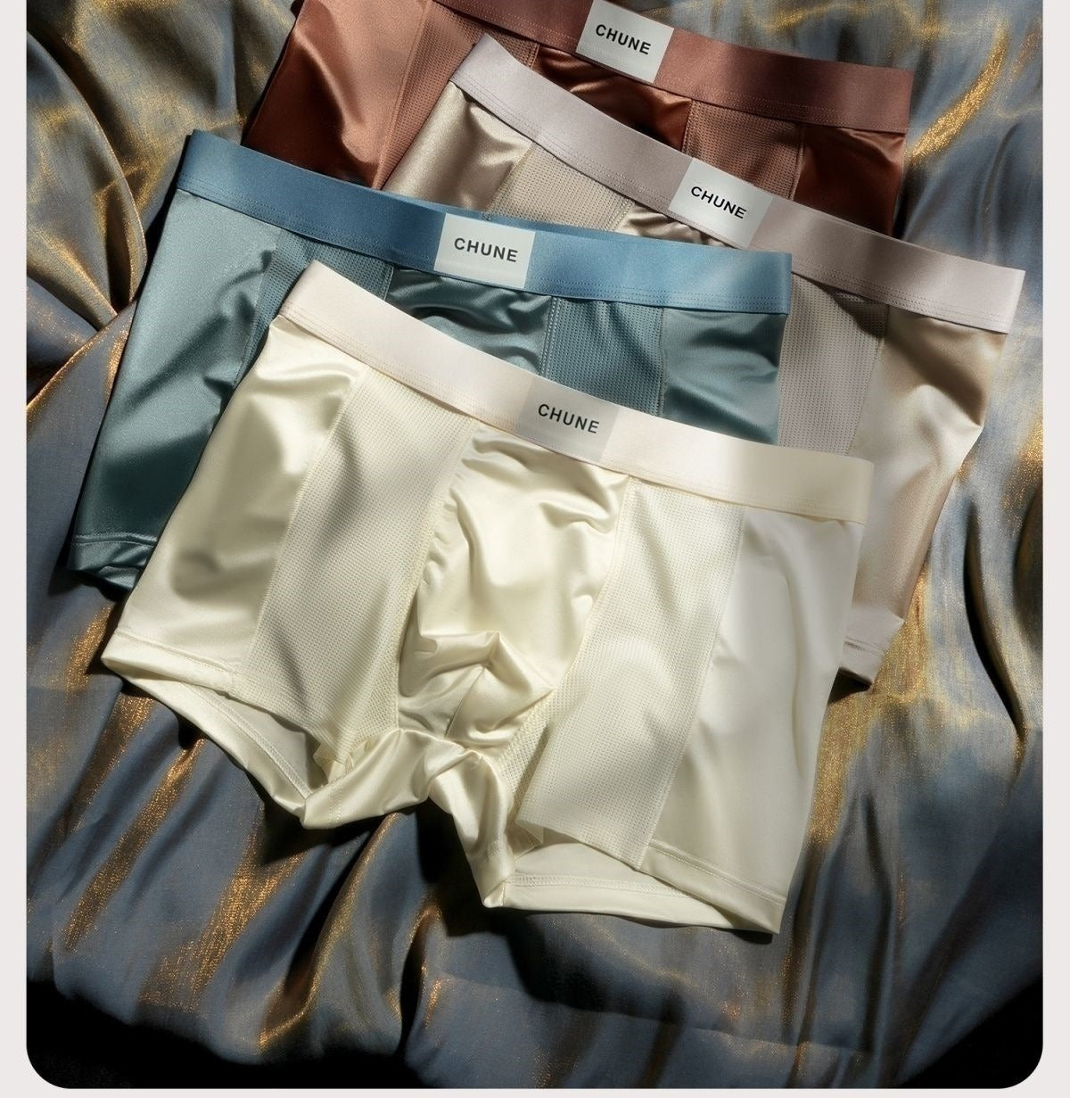 Luxury Mesh Satin Ice Silk Underwear( set of 04)