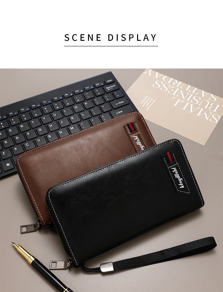 Long Zipper Men's Clutch Wallet