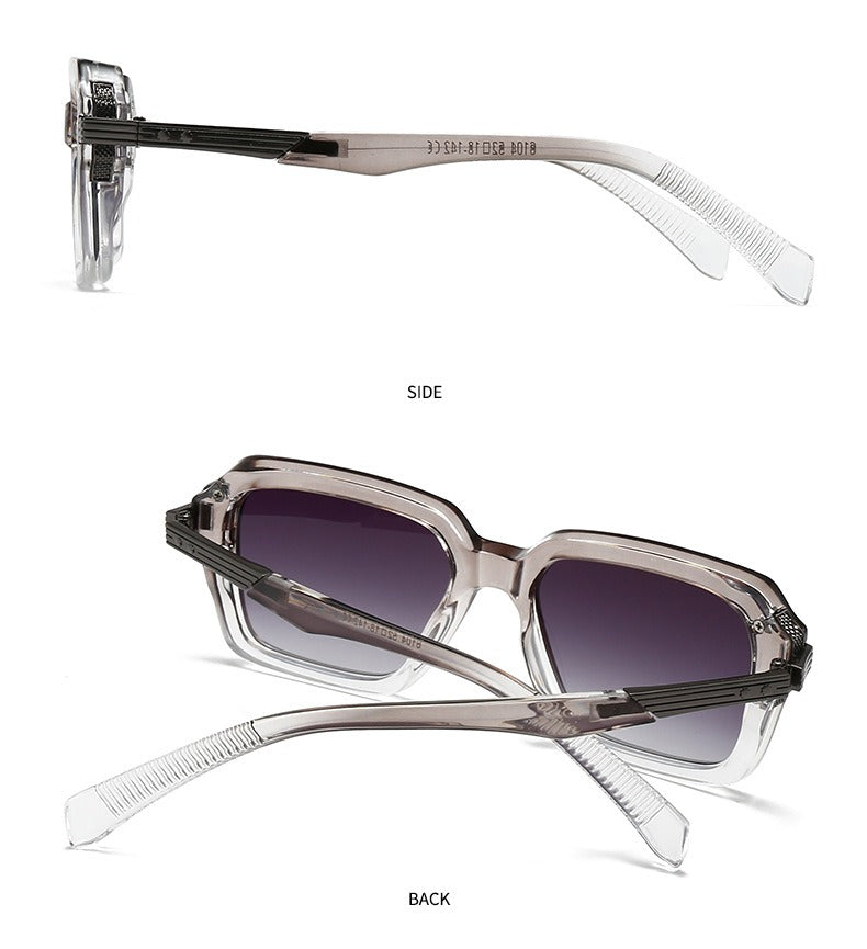 Retro Double Beam Square Frame Sunglasses