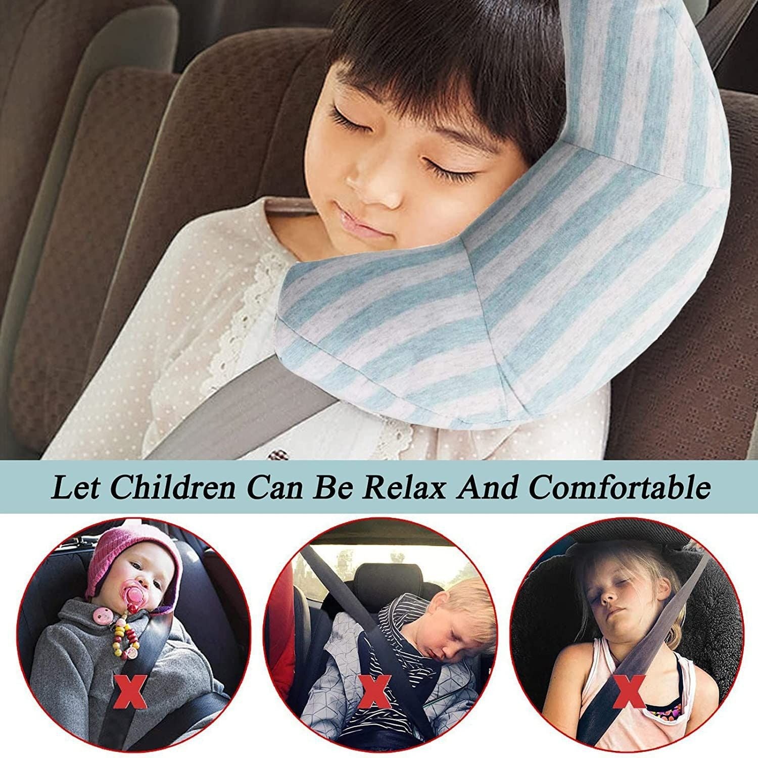 Soft Cotton Baby Car Travel Pillow