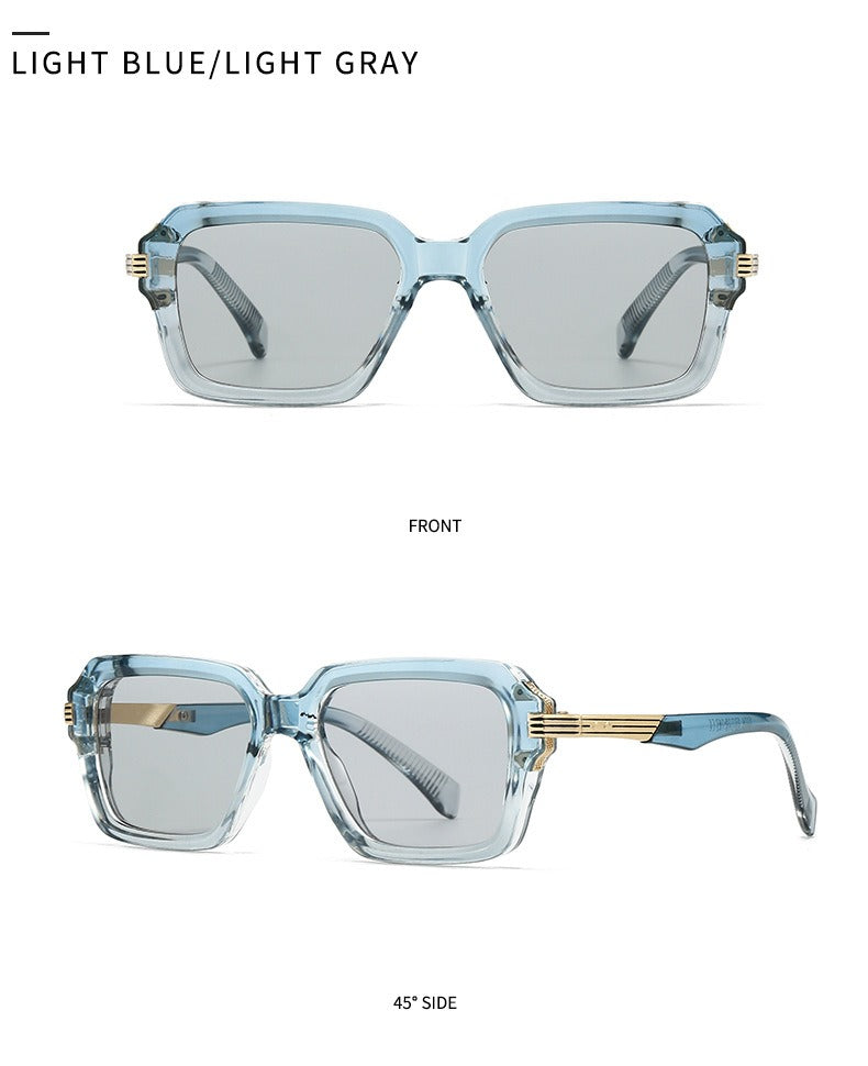 Retro Double Beam Square Frame Sunglasses