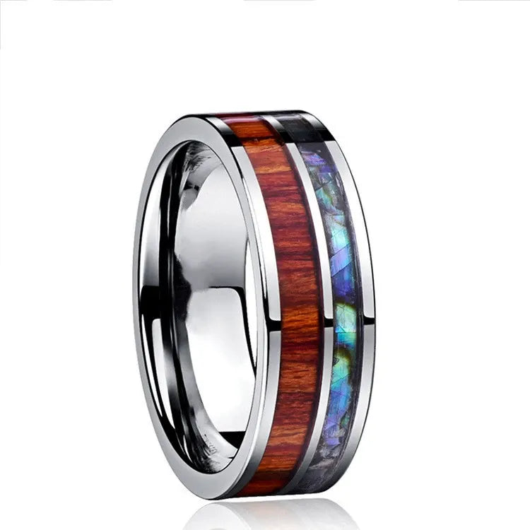 Mens Wood Grain Fashion Ring