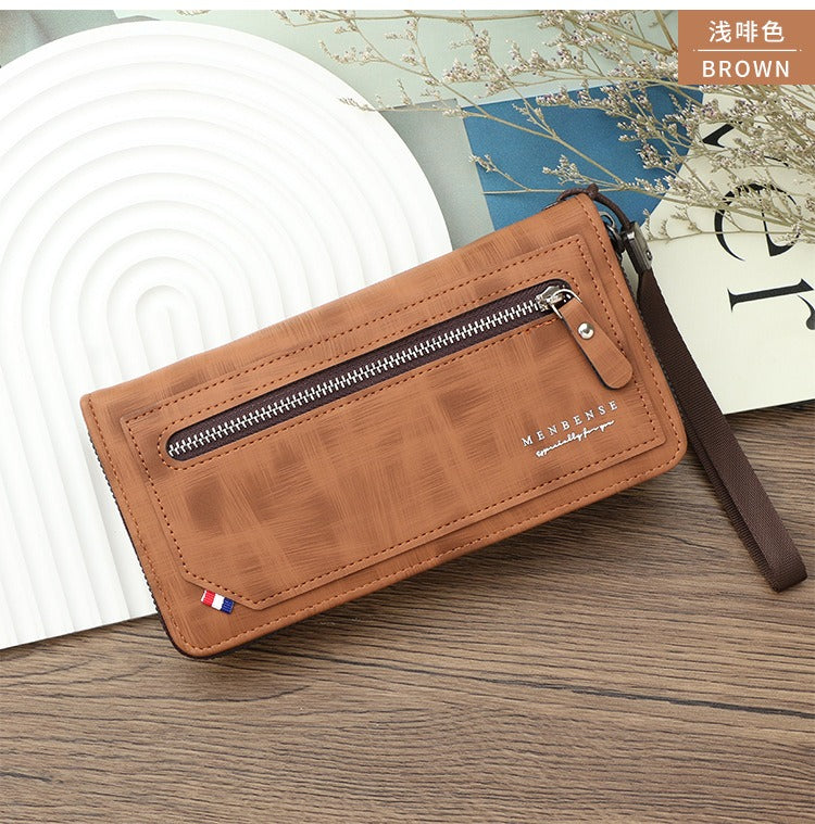 European-Style Zipper Wallet with Multi-Card Slots