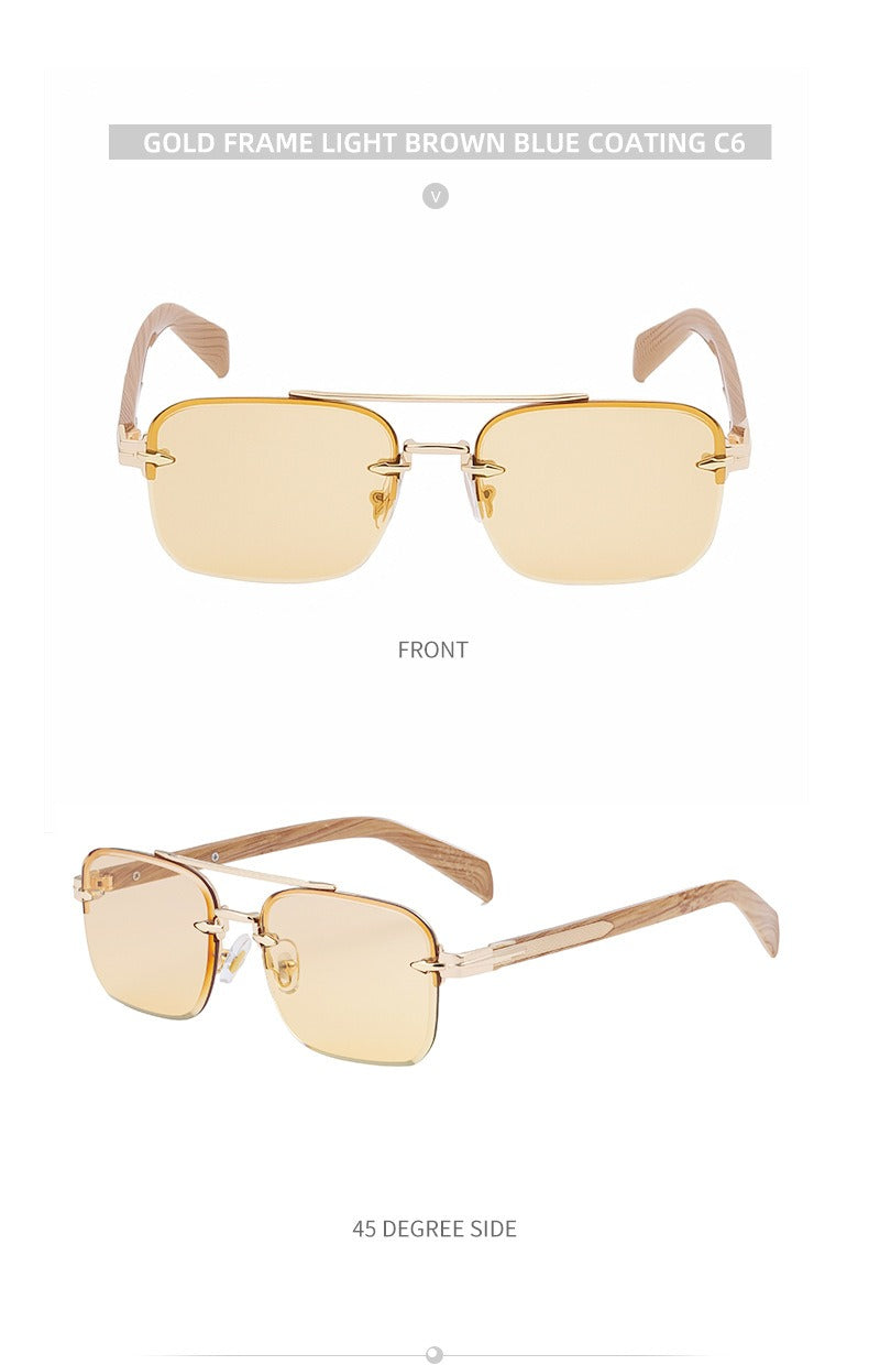 European Retro Frameless Men Sunglasses