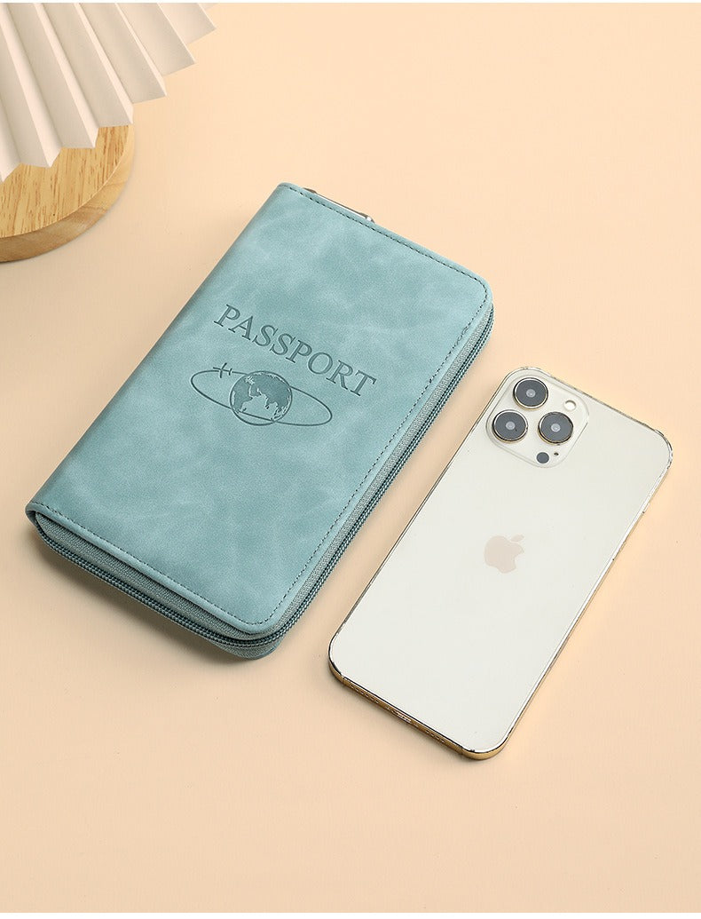 RFID Blocking Zippered Passport Organizer