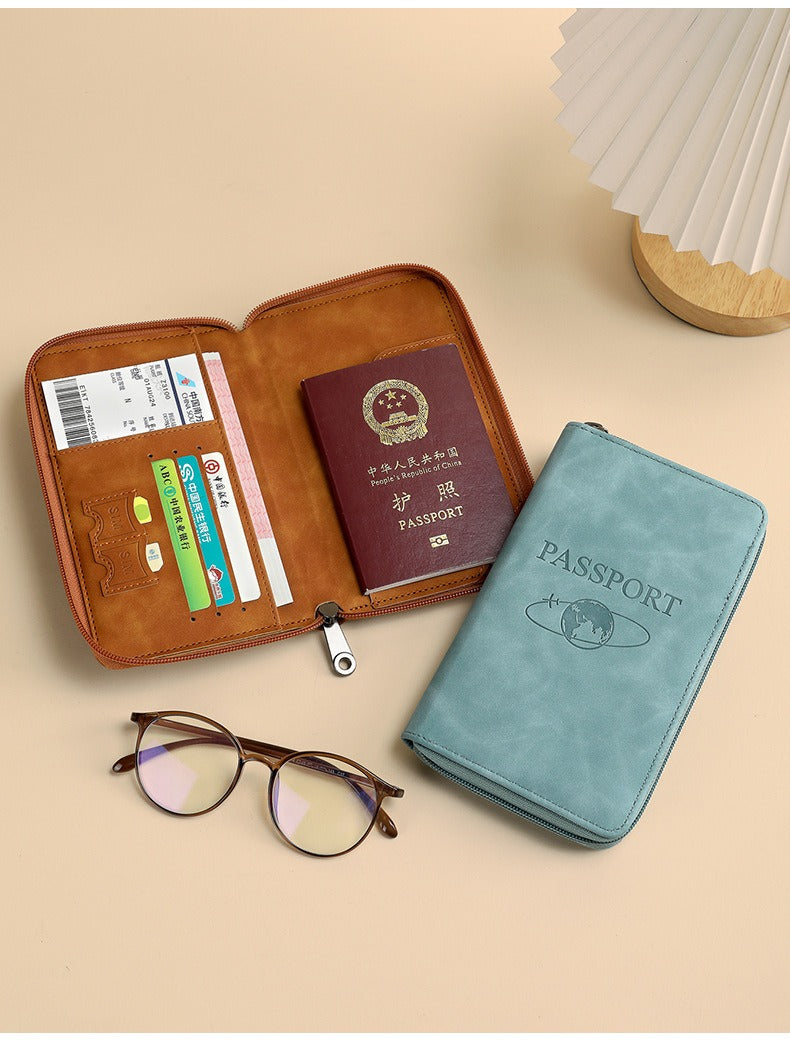 RFID Blocking Zippered Passport Organizer