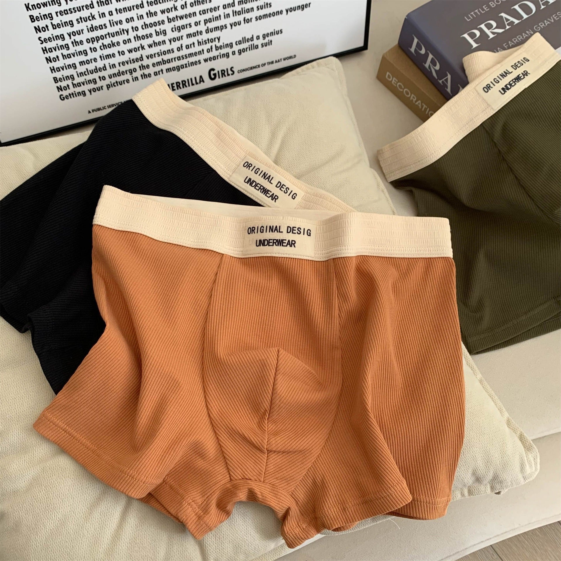 Threaded Contrast Color Men’s Boxer( Set of 04)