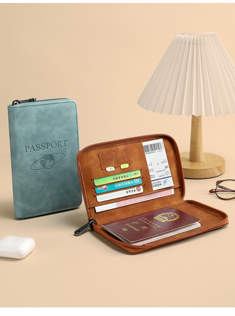 RFID Blocking Zippered Passport Organizer
