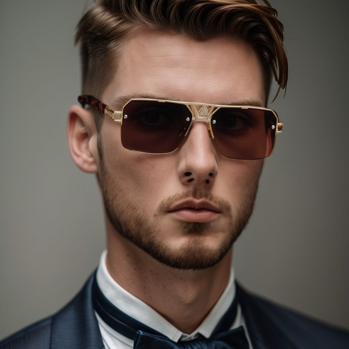 European Retro Frameless Men Sunglasses