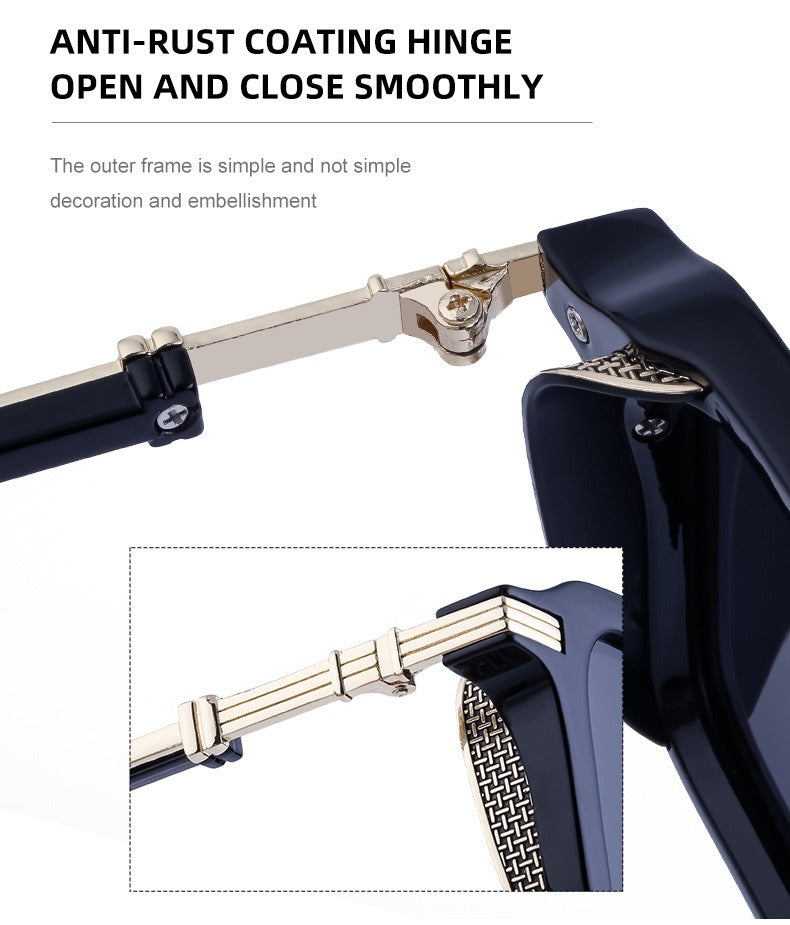 Retro INS Style Steampunk Square Sunglasses