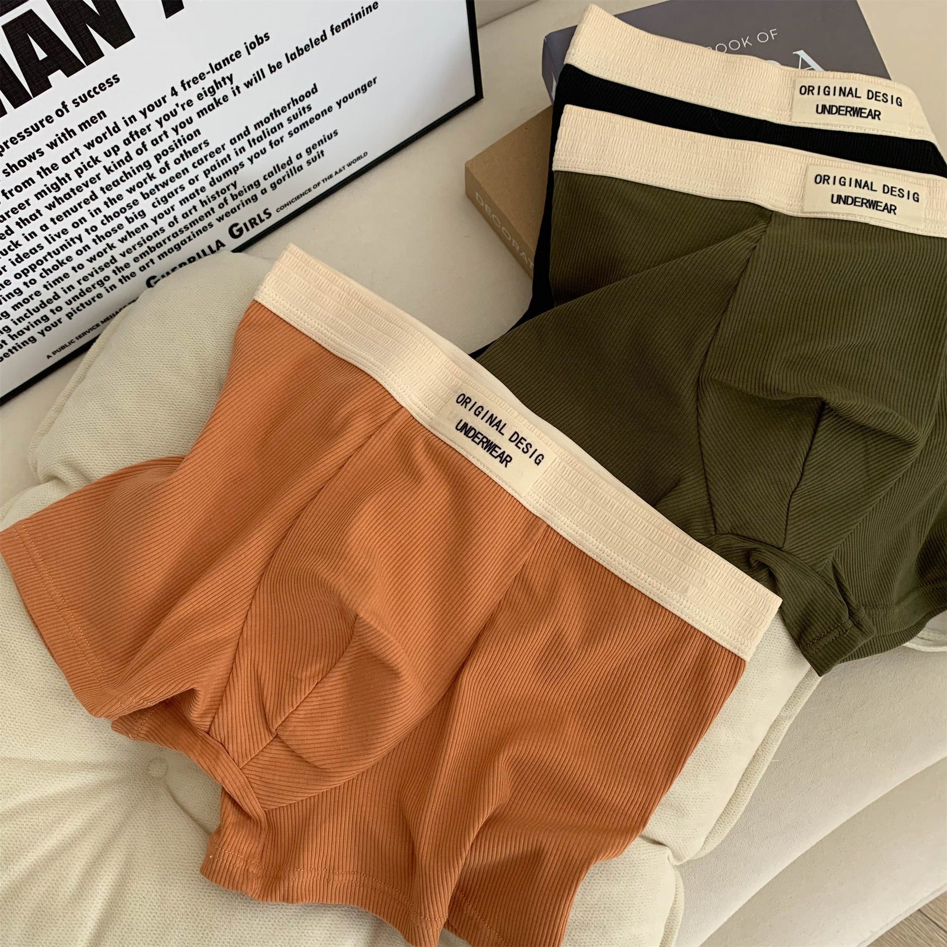 Threaded Contrast Color Men’s Boxer( Set of 04)