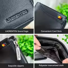 BABAOCARY Men's Short Zipper Wallet with Coin Pocket