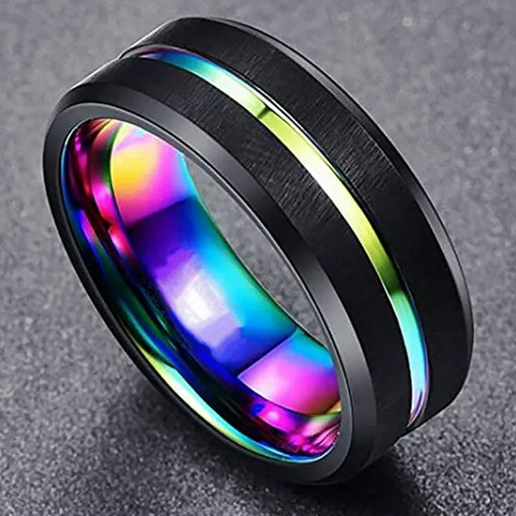 Multicolor Titanium Steel Finger Ring