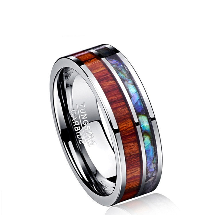 Mens Wood Grain Fashion Ring