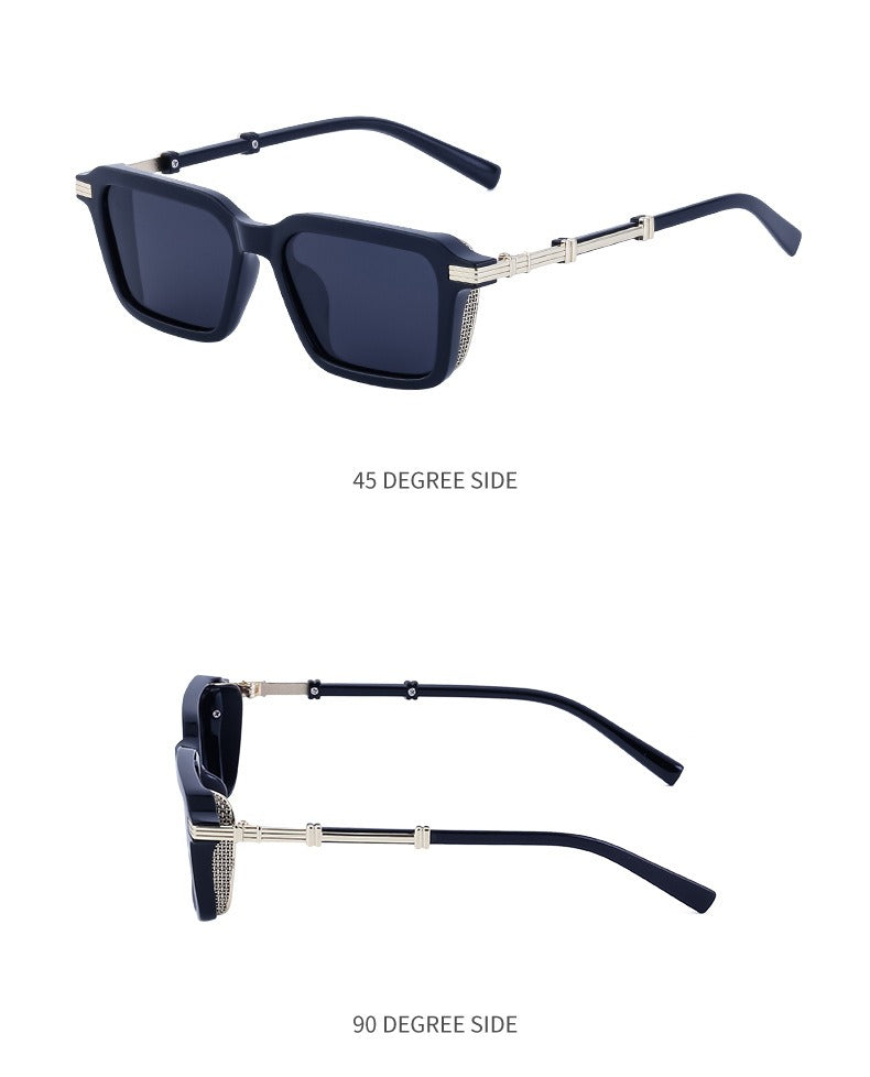Retro INS Style Steampunk Square Sunglasses