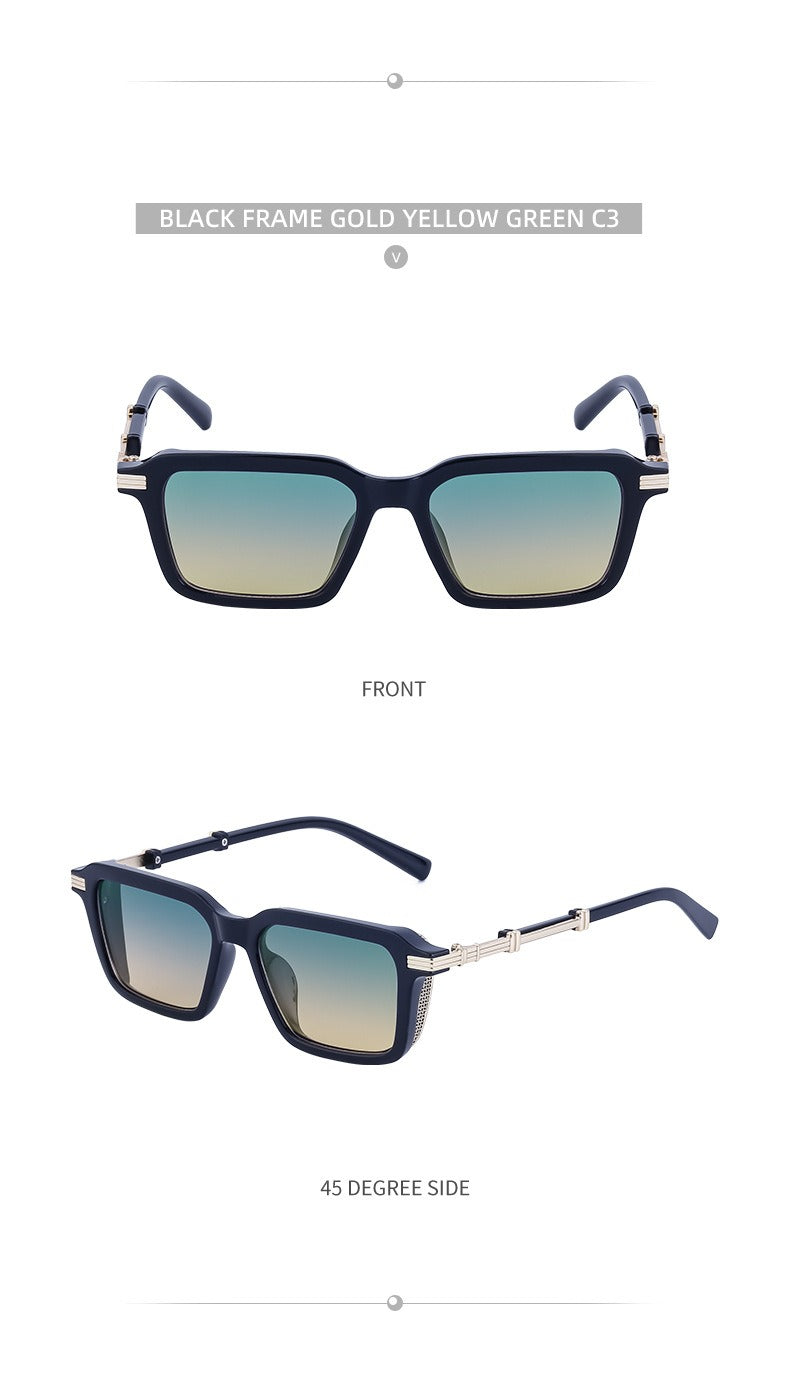 Retro INS Style Steampunk Square Sunglasses
