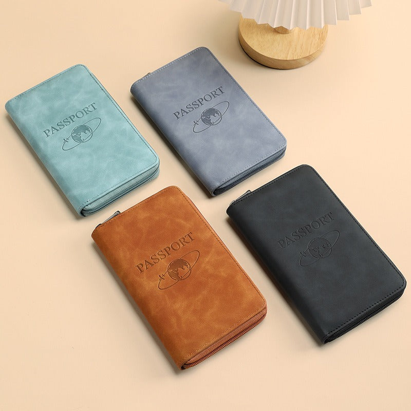 RFID Blocking Zippered Passport Organizer