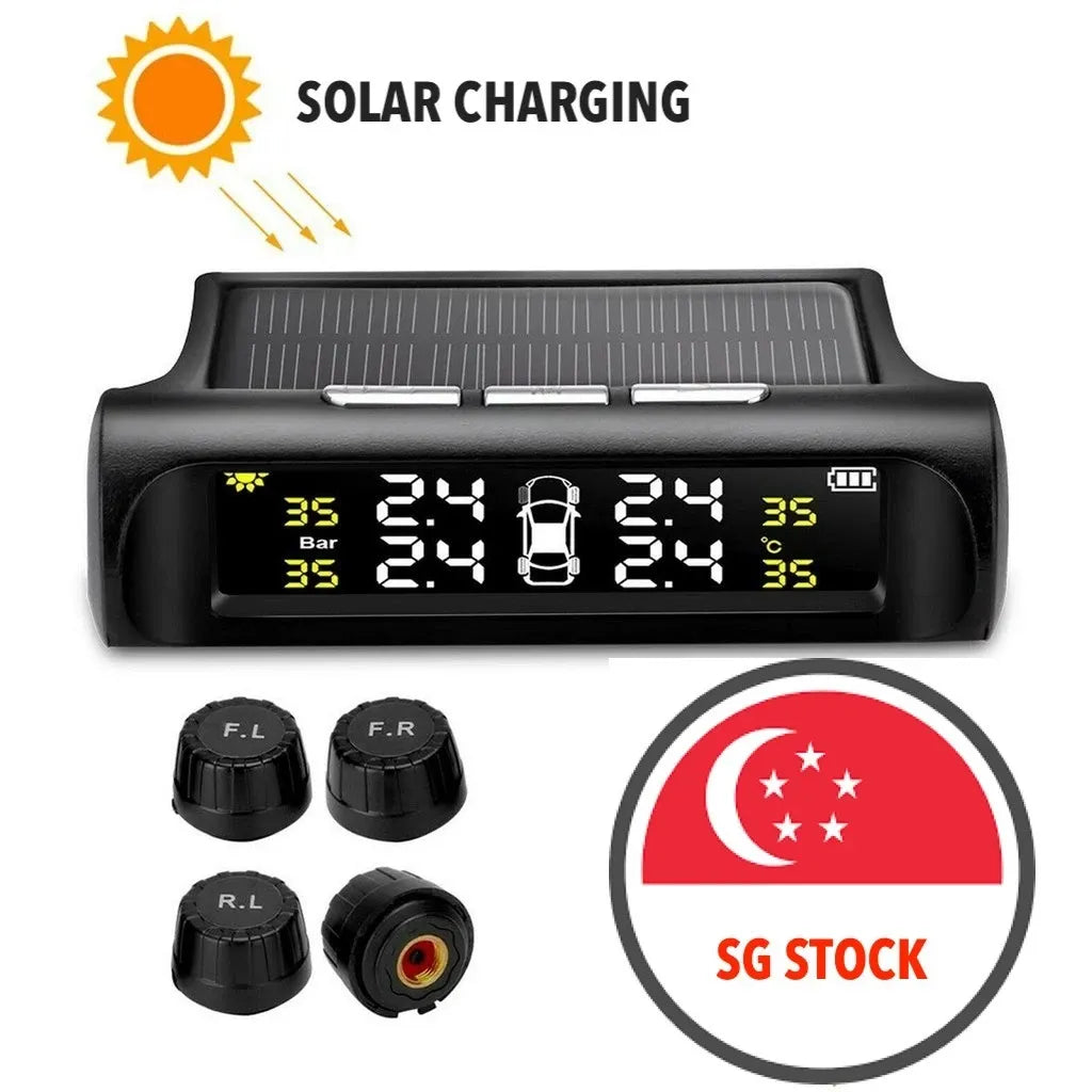 Car Solar Tire Pressure Monitoring System With Display